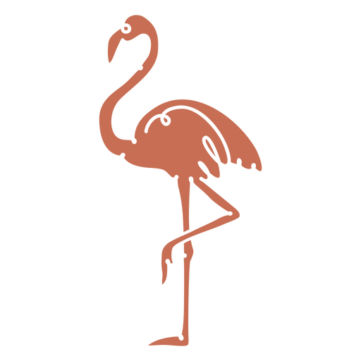 Flamingo cut out color PNG Design