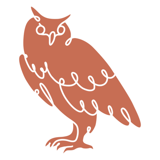 Owl cut out color PNG Design