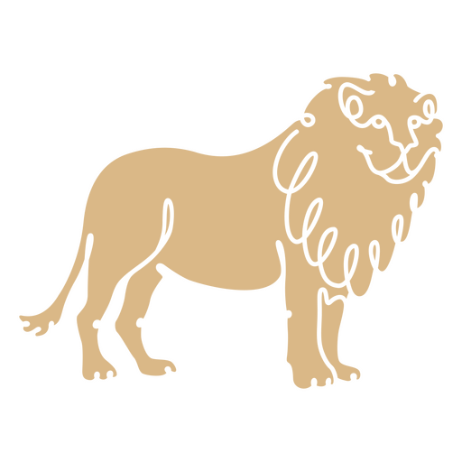 Lion cut out color PNG Design