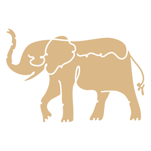 Elephant cut out color PNG Design