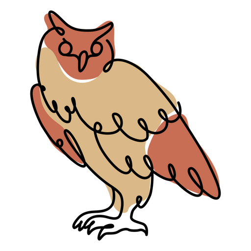Owl continuous line color