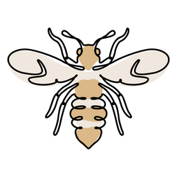 Cor da linha contínua de abelha Desenho PNG