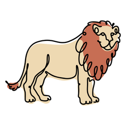 Lion continuous line color Transparent PNG