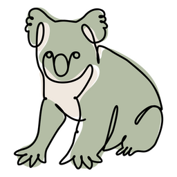 Koala continuous line color PNG Design