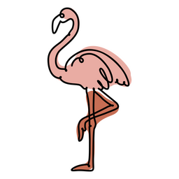 Flamingo continuous line color PNG Design Transparent PNG