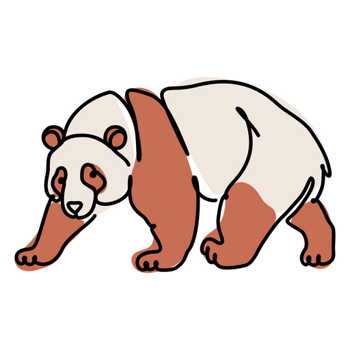 Cor da linha cont?nua Panda Desenho PNG