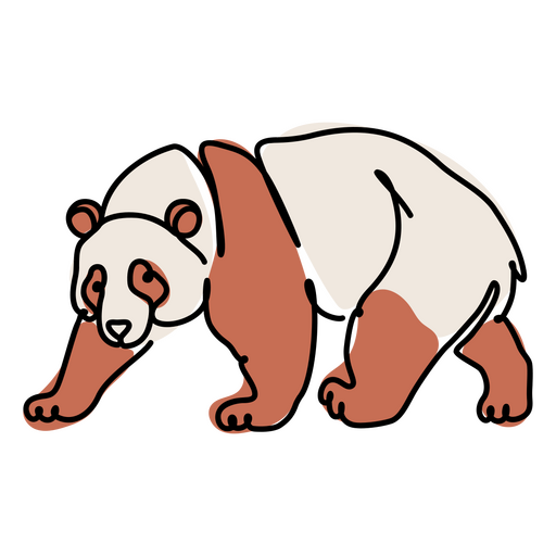 Panda continuous line color PNG Design