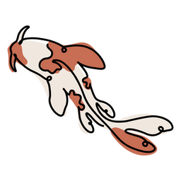 Farbe der durchgehenden Linie der Koi-Fische PNG-Design