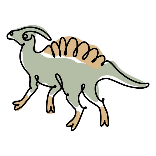 Cor de linha contínua de dinossauro Desenho PNG