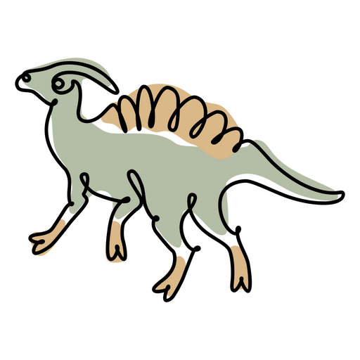 Farbe der fortlaufenden Linie des Dinosauriers PNG-Design