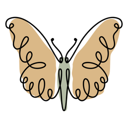 Butterfly Continuous Line Color PNG & SVG Design For T-Shirts