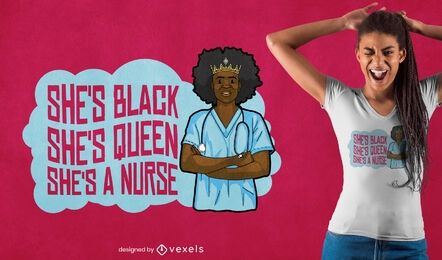 Diseño de camiseta enfermera reina
