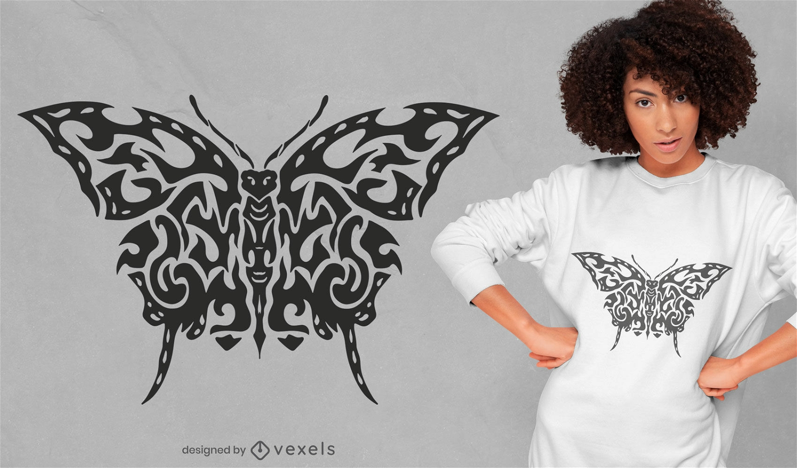 Dunkles Schmetterlings-T-Shirt-Design