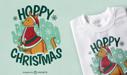 Design de t-shirt de Natal canguru