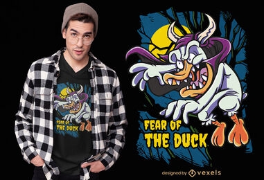 Medo do design de t-shirt de pato