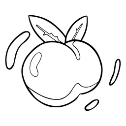 Frutas de trazo de durazno Diseño PNG