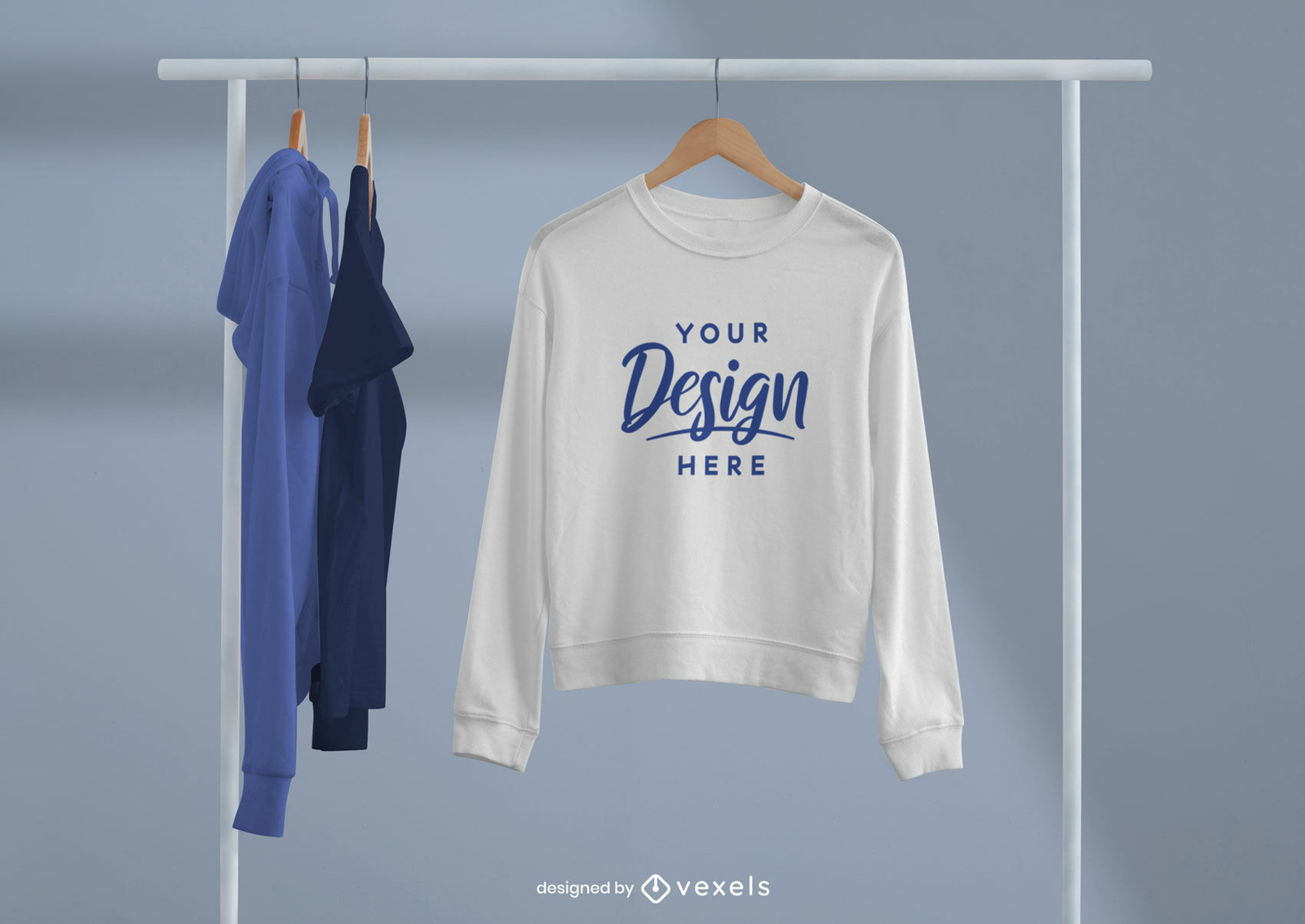 Sudadera en maqueta de percha