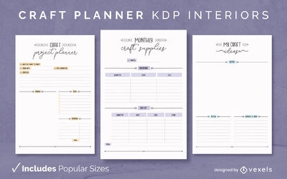 Craft planner template KDP interior design