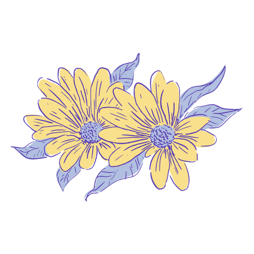 Icono de la naturaleza de la flor de Cottagecore Diseño PNG
