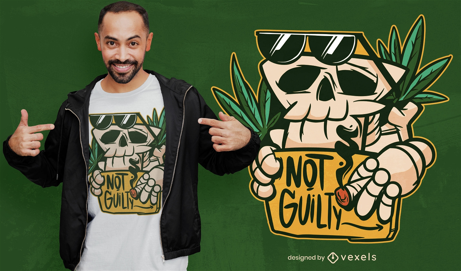 Design de camiseta de esqueleto para fumar