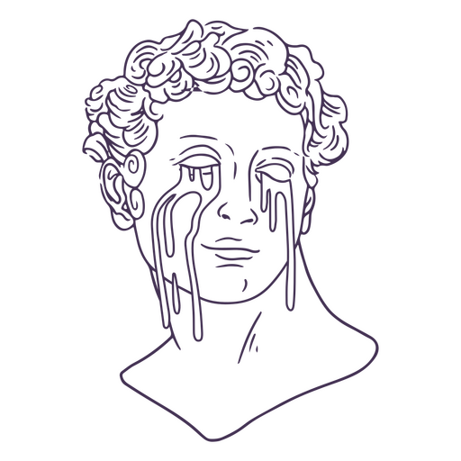 Greek woman crying sculpture people PNG Design