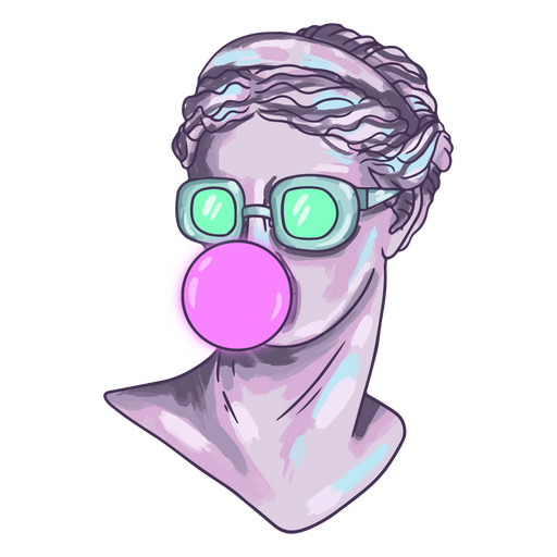 Goma de mascar de vaporwave escultura Desenho PNG