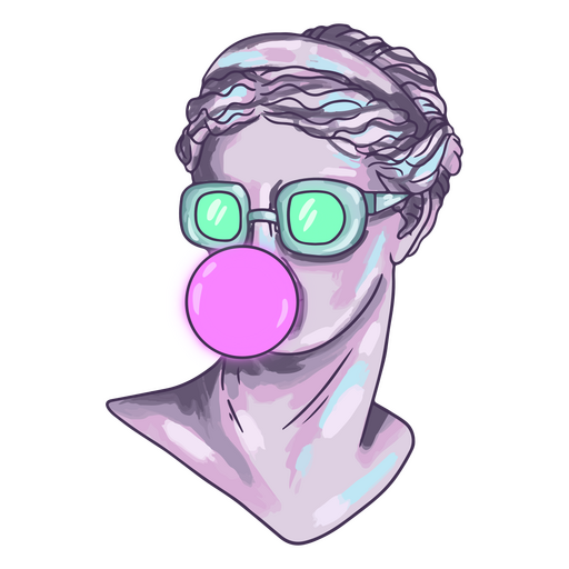 Sculpture vaporwave chewing gum PNG Design