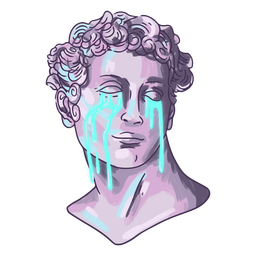 Escultura vaporwave chorando Desenho PNG