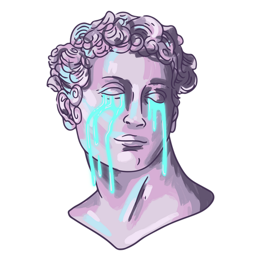 Sculpture vaporwave crying PNG Design