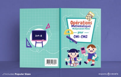 Diseño de portada de libro de matemáticas para niños