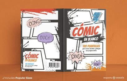 Design de capa de livro espanhol em quadrinhos