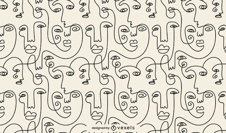 Abstraktes Musterdesign der menschlichen Gesichter