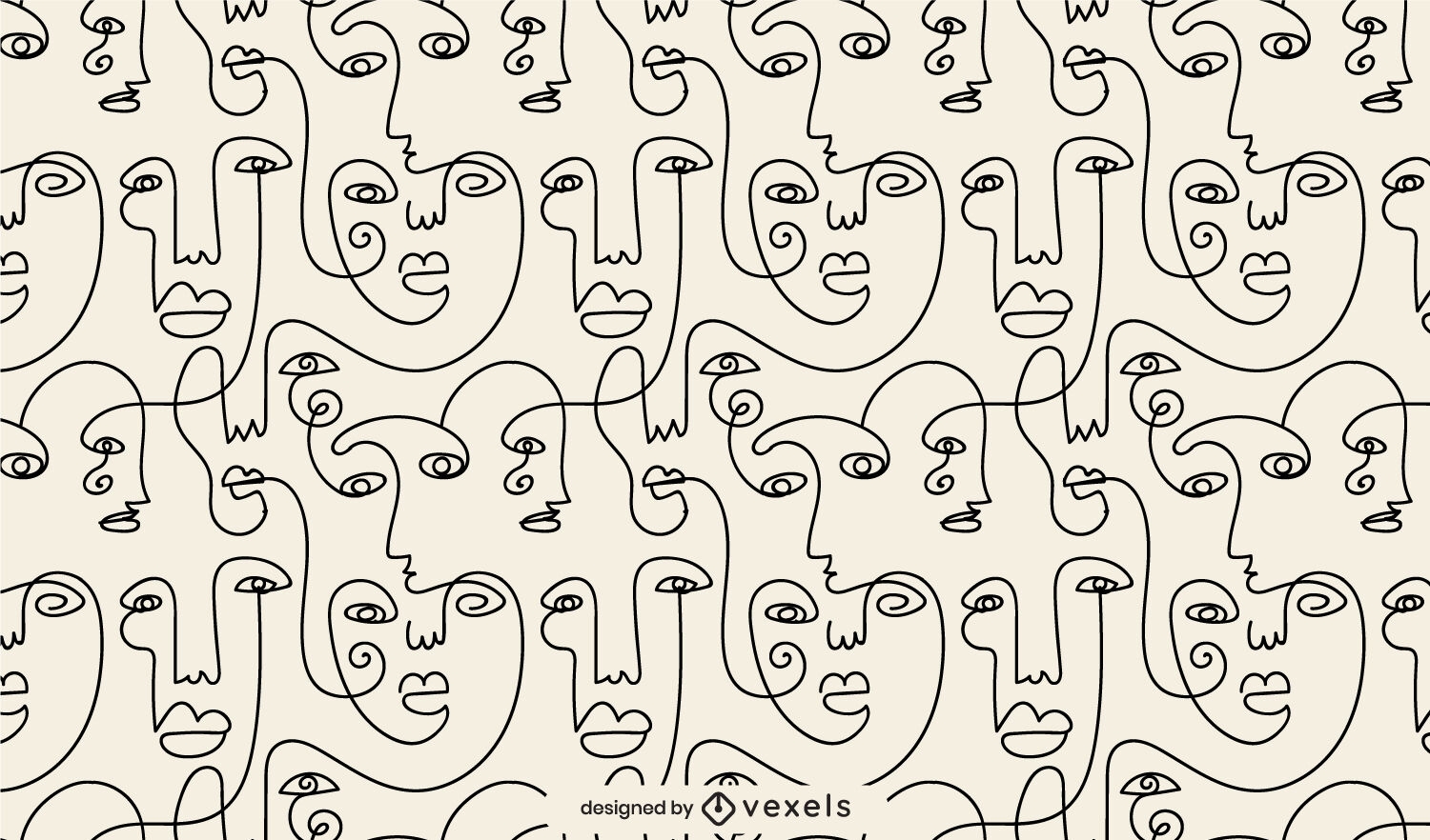 Desenho abstrato de rostos humanos