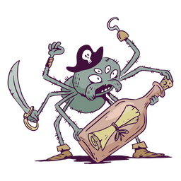 Spider pirate animal character PNG Design Transparent PNG