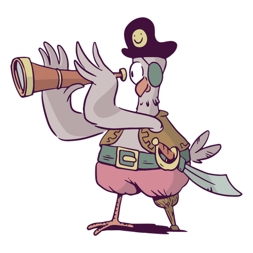 Pigeon pirate animal character PNG Design