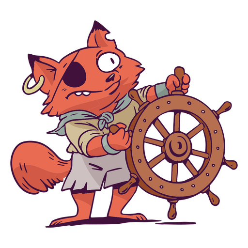 Fox pirate animal character PNG Design