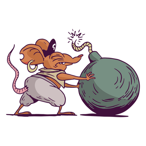 Personagem animal pirata rato