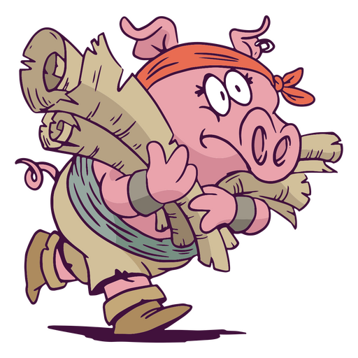 Personagem animal pirata porco Desenho PNG