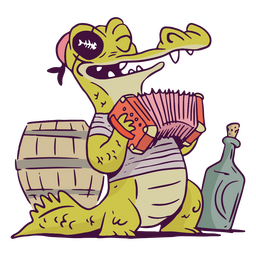 Crocodile pirate animal character PNG Design Transparent PNG