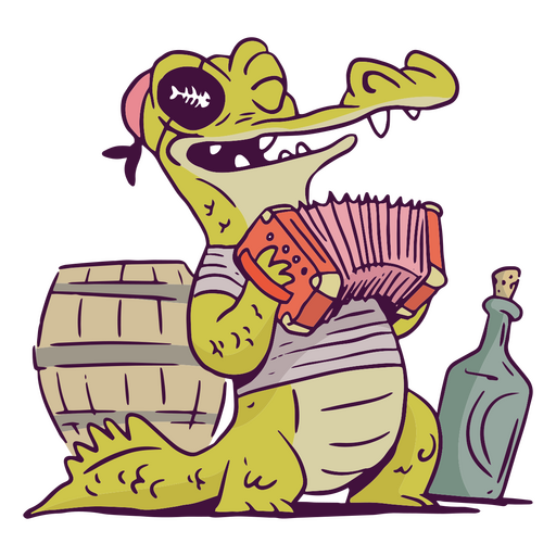 Crocodile pirate animal character PNG Design