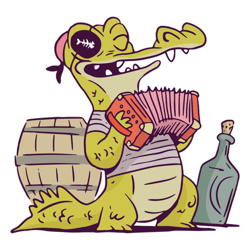 Personagem animal pirata crocodilo Desenho PNG