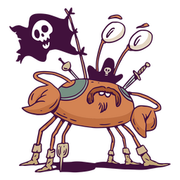 Crab pirate animal character PNG Design