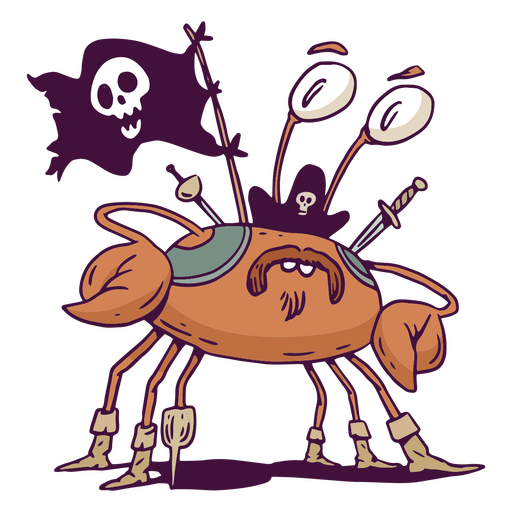 Cangrejo pirata personaje animal Diseño PNG