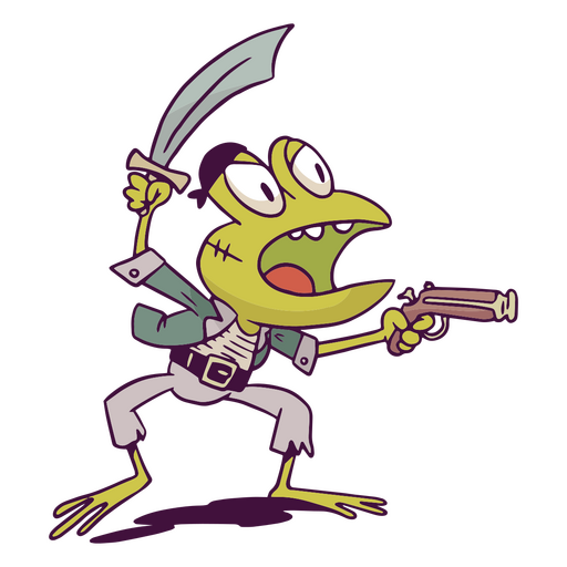 Carácter animal pirata rana Diseño PNG