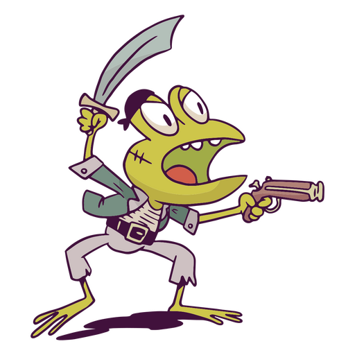 Personagem animal sapo pirata Desenho PNG