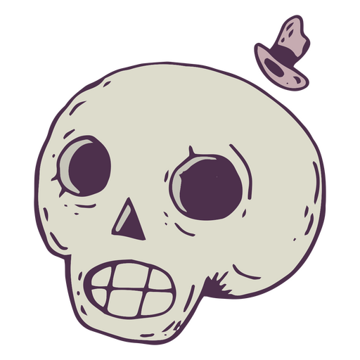 Skull with mini hat PNG Design