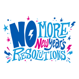 Letras anti-resoluções de ano novo Desenho PNG