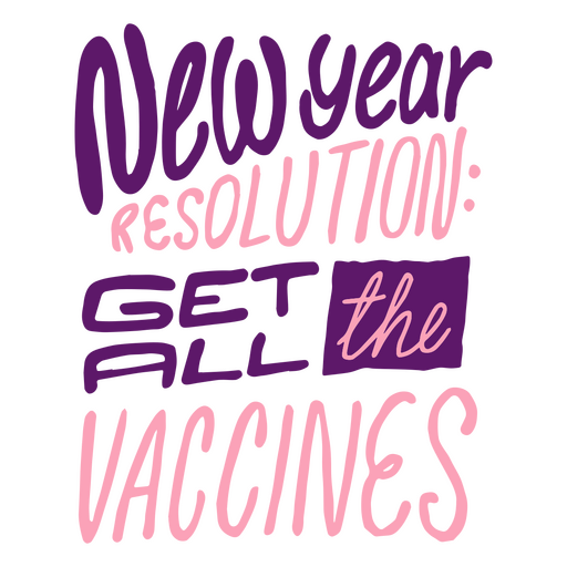 Anti-Neujahr-Impfstoff-Schriftzug PNG-Design