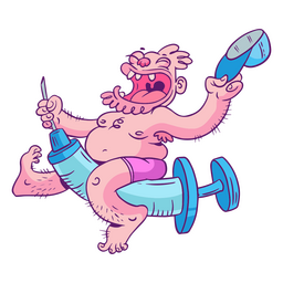 Hombre montando una vacuna Diseño PNG