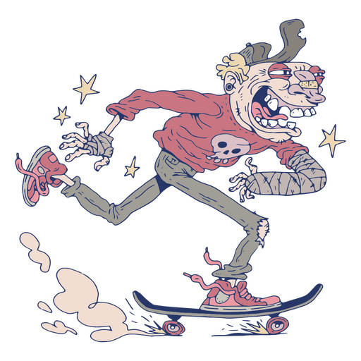 Punk schmutziger Skater-Charakter PNG-Design